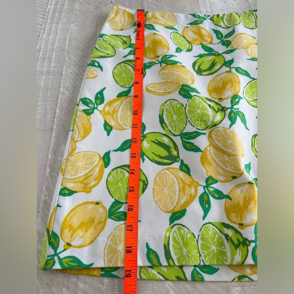 Talbots CLASSIC COTTON A-LINE SKIRT LEMON & LIME Novelty Print Skirt NWT size 2 - Picture 6 of 6